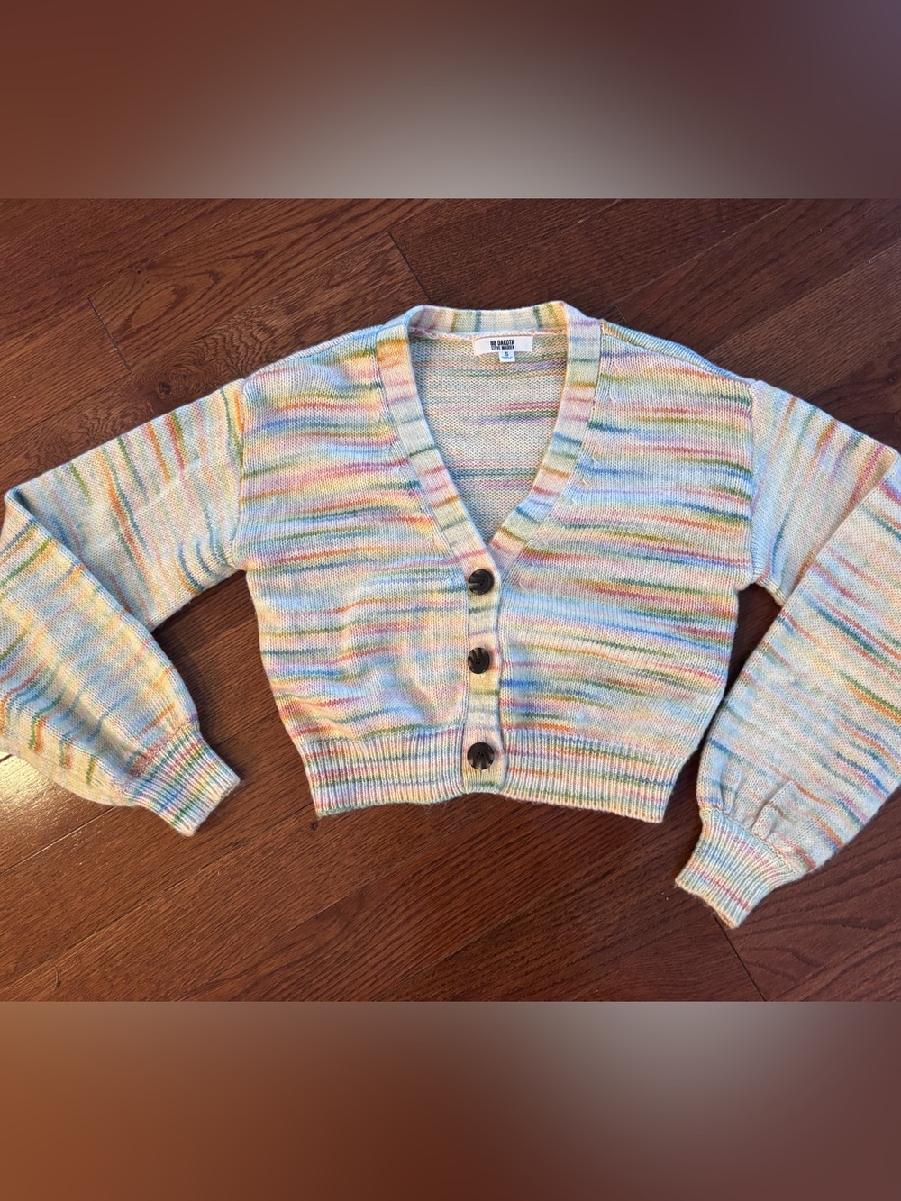 BB Dakota by Steve Madden Pastel Striped Cropped Cardigan